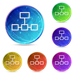 Network connections icon digital abstract round buttons set illustration