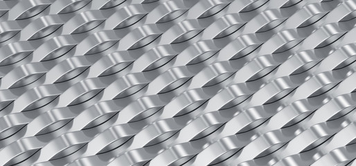 Pattern of metal wavy lines. 3d render illustration for advertising.