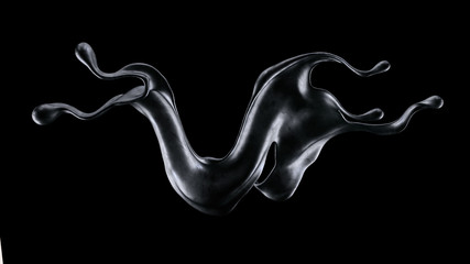 Splash fluid. 3d illustration, 3d rendering.