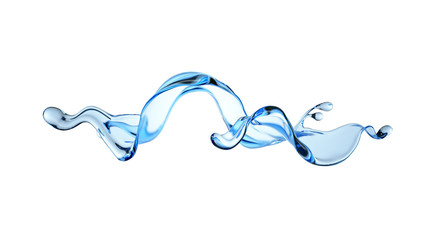 Splash fluid. 3d illustration, 3d rendering.