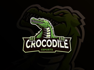 Crocodile mascot logo design. Modern illustration concept style for Badge, Emblem and Mascot design. Crocodile head illustration for eSports team mascot. Vector logo template © Fand
