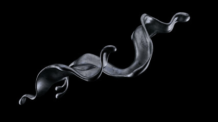 Splash fluid. 3d illustration, 3d rendering.