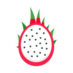 Half pitaya icon. Flat illustration of half pitaya vector icon for web design