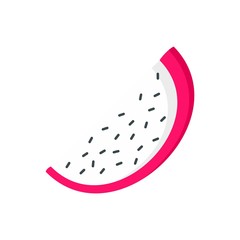 Piece of pitaya icon. Flat illustration of piece of pitaya vector icon for web design