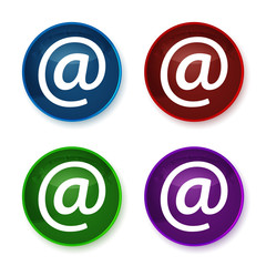 Email address icon shiny round buttons set illustration