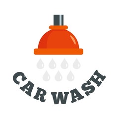 Obraz premium Water drop car wash logo. Flat illustration of water drop car wash vector logo for web design