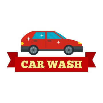Car wash logo. Flat illustration of car wash vector logo for web design