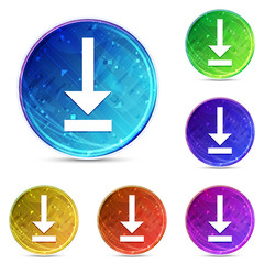 Download icon digital abstract round buttons set illustration