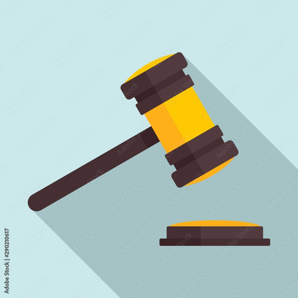 Poster Judge gavel icon. Flat illustration of judge gavel vector icon for web design