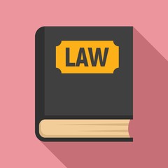 Law book icon. Flat illustration of law book vector icon for web design