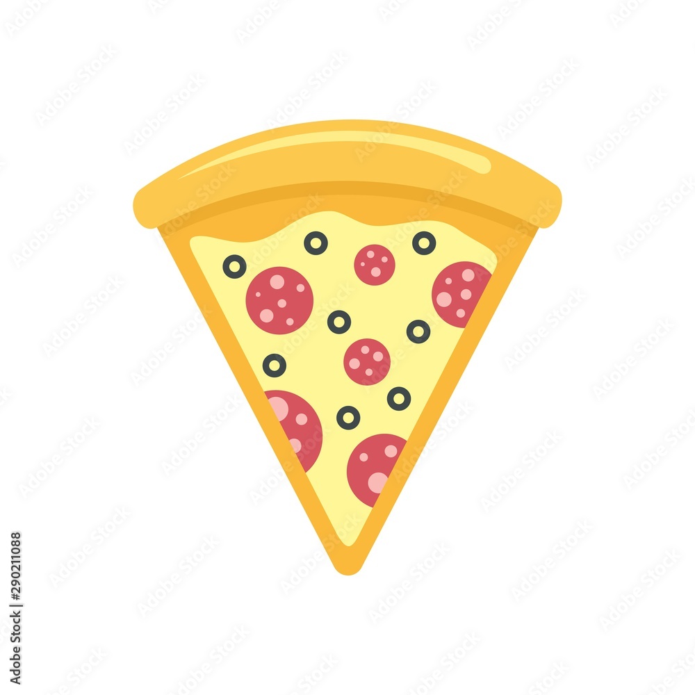 Poster pizza slice icon. flat illustration of pizza slice vector icon for web design