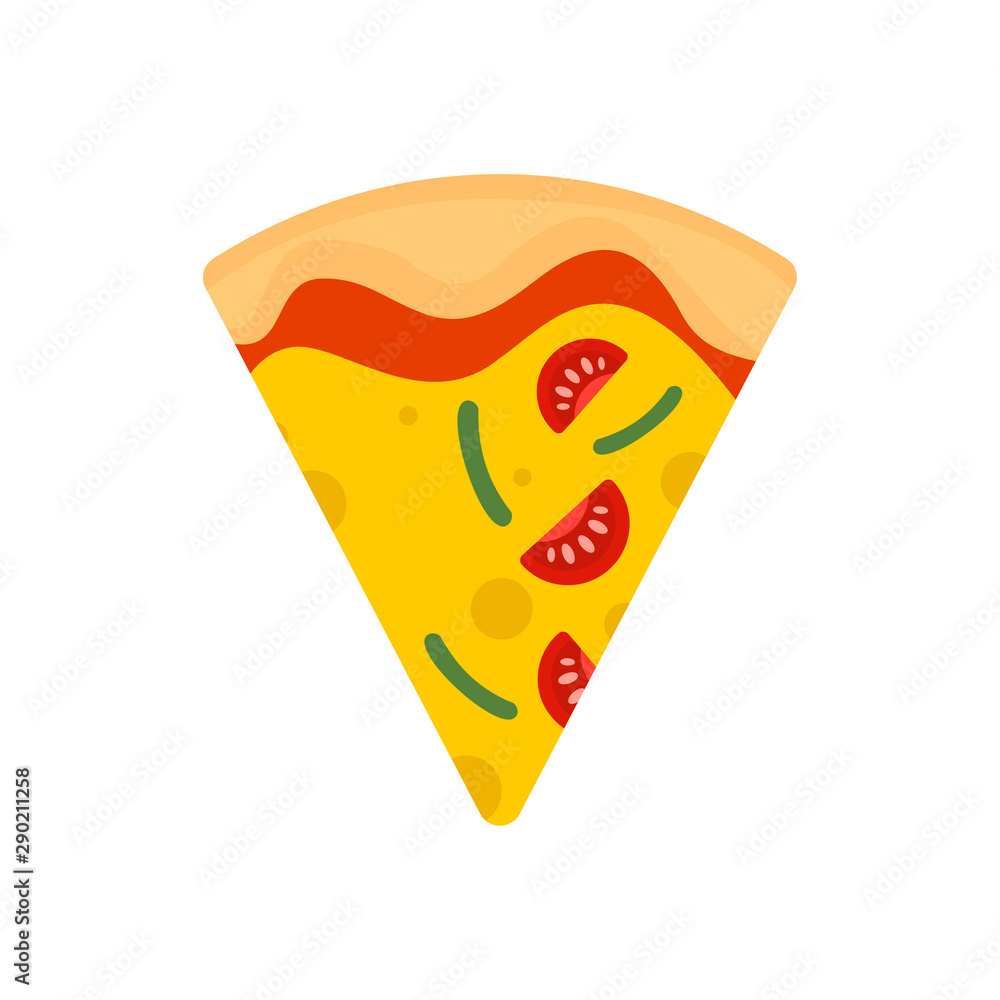 Poster slice of mozzarella pizza icon. flat illustration of slice of mozzarella pizza vector icon for web d