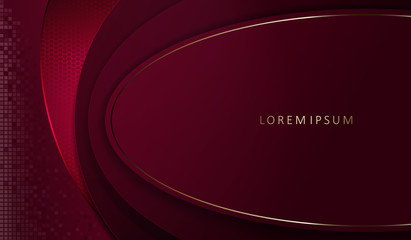 Abstract dark pink dark design with an oval frame