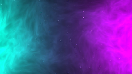 Green and pink smoke dynamic abstract background texture with brightness of star galaxy