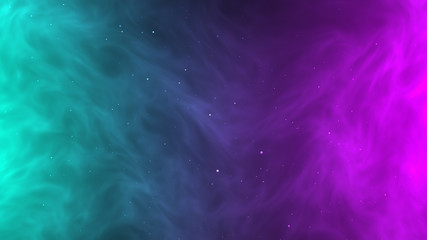 Green and pink smoke dynamic abstract background texture with brightness of star galaxy