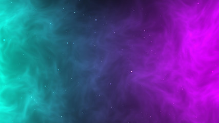 Green and pink smoke dynamic abstract background texture with brightness of star galaxy