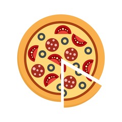 Margarita pizza icon. Flat illustration of margarita pizza vector icon for web design