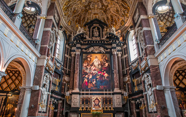 Interiors of Saint Charles Borromee church, Anvers, Belgium