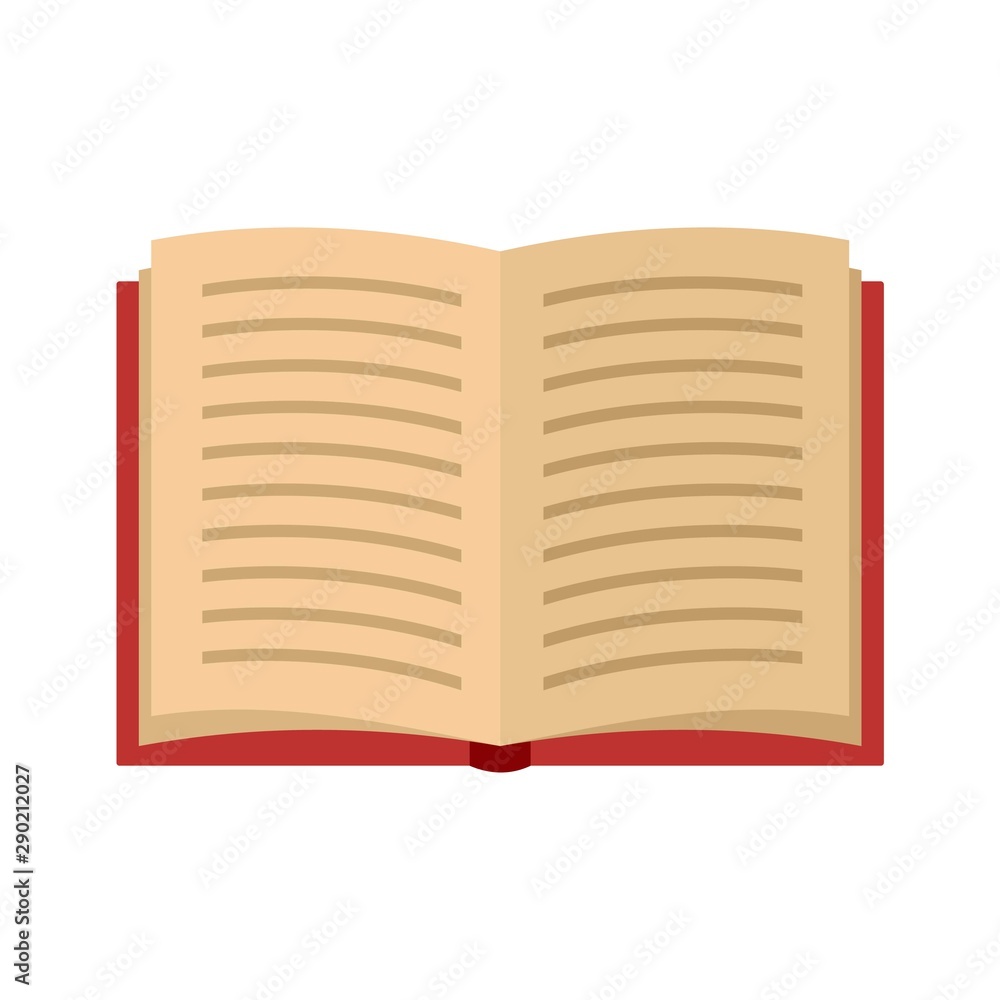 Poster open book icon. flat illustration of open book vector icon for web design