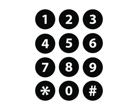 Number set circle button. vector illustration icon.