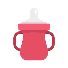 Sippy cup icon. Flat illustration of sippy cup vector icon for web design