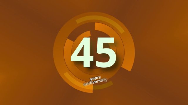 45 Years Anniversary Digital Tech Circle Gold Background 