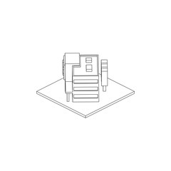 Hospital Isometric Line Art Isoalated Images