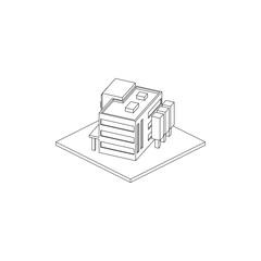 Hospital Isometric Line Art Isoalated Images