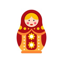 Woman nesting doll icon. Flat illustration of woman nesting doll vector icon for web design