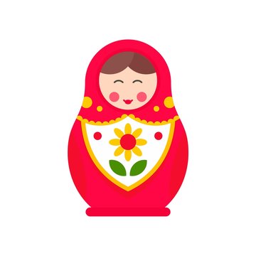Nesting girl toy icon. Flat illustration of nesting girl toy vector icon for web design