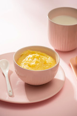 Homemade vegetable baby food. Potato puree for baby