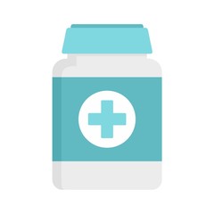 Pills box for pet icon. Flat illustration of pills box for pet vector icon for web design