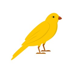 Gold song bird icon. Flat illustration of gold song bird vector icon for web design