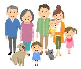 仲良しファミリー　三世代家族