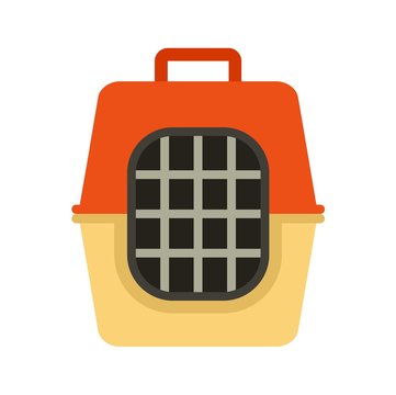 Pet travel cage icon. Flat illustration of pet travel cage vector icon for web design