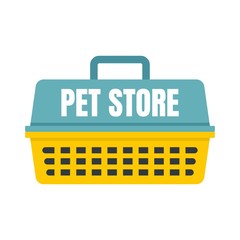 Pet store basket logo. Flat illustration of pet store basket vector logo for web design