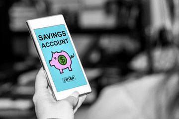 Savings account concept on a smartphone