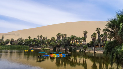 Oasis Huacachina in Peru, not far from Ica