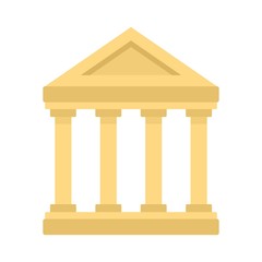 Fototapeta premium Museum building icon. Flat illustration of museum building vector icon for web design