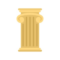 Greek pillar icon. Flat illustration of greek pillar vector icon for web design