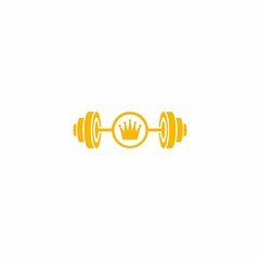 Fototapeta premium King Barbell Gym Fitness Logo Design Modern Template