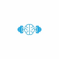 Brain Barbell Gym Fitness Logo Design Modern Template