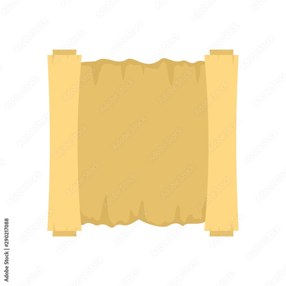 Poster ancient papyrus icon. flat illustration of ancient papyrus vector icon for web design