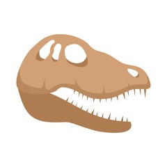 Dinosaur skull head icon. Flat illustration of dinosaur skull head vector icon for web design