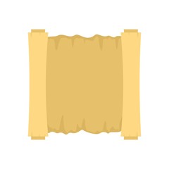 Ancient papyrus icon. Flat illustration of ancient papyrus vector icon for web design