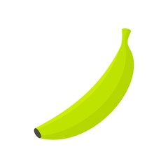 Green banana icon. Flat illustration of green banana vector icon for web design