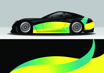 car wrap with colorful modern line vector design