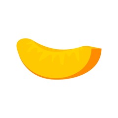 Slice of apricot icon. Flat illustration of slice of apricot vector icon for web design