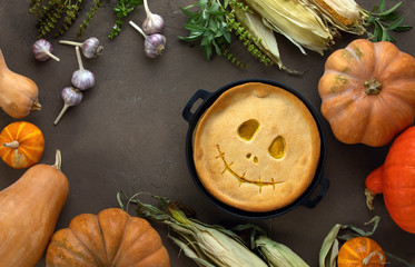 Halloween party home baked pumpkin pie