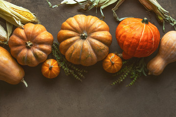 Autumn concept or background with copy space for a text